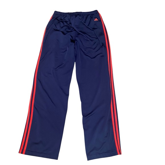Adidas Three Stripes Navy Blue Red Stripes Warm Up Draw String Pants L - Picture 2 of 8